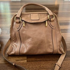 Authentic leather Marc Jacobs Fulton Wellington satchel handbag -nude/pink beige